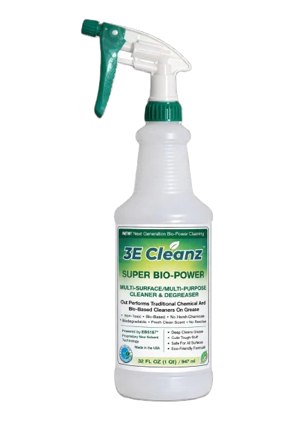 3E Cleanz Super Bio-Power multi-surface cleaner and degreaser, 32 fl oz spray bottle